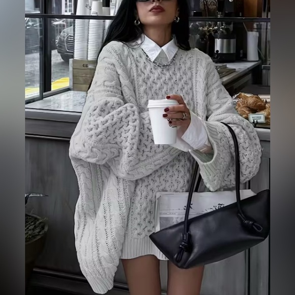 NEW $89 Alyssa Oversized Cable Sweater CozyCable Knit...